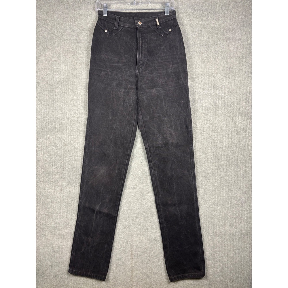 Rockies High Rise Western Jeans Studded Straight Leg 29/9 Black Acid‎ Wash